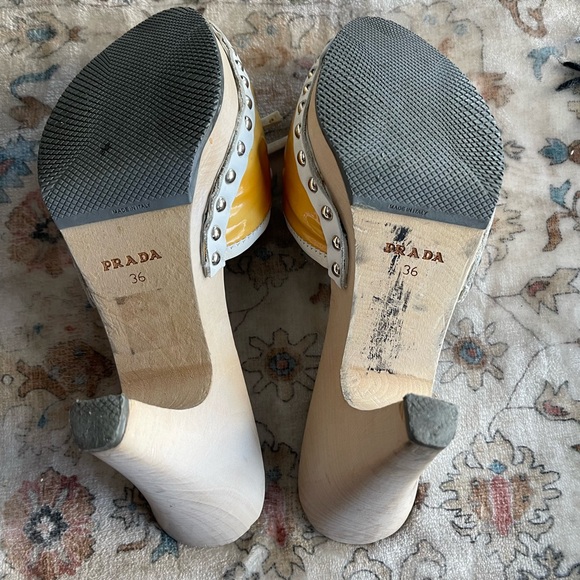 Prada Y2K Yellow Leather Mules with Bow - Picture 12 of 12